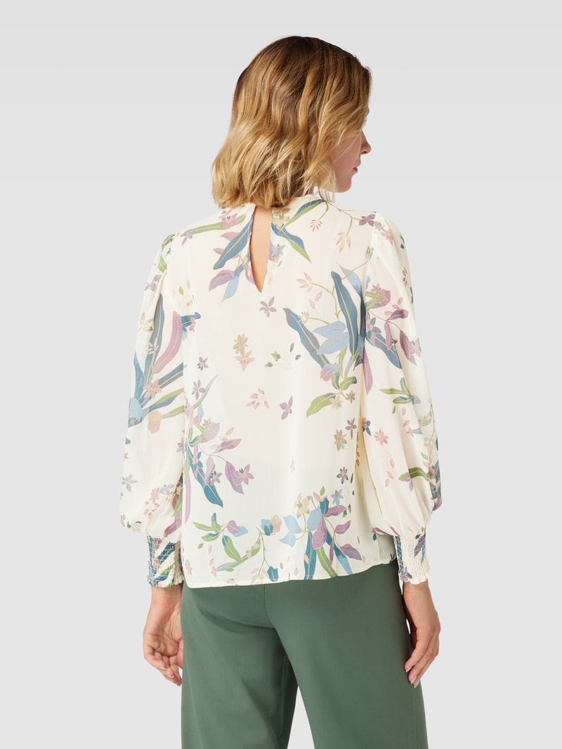Bluse mit Allover-Print in ecru