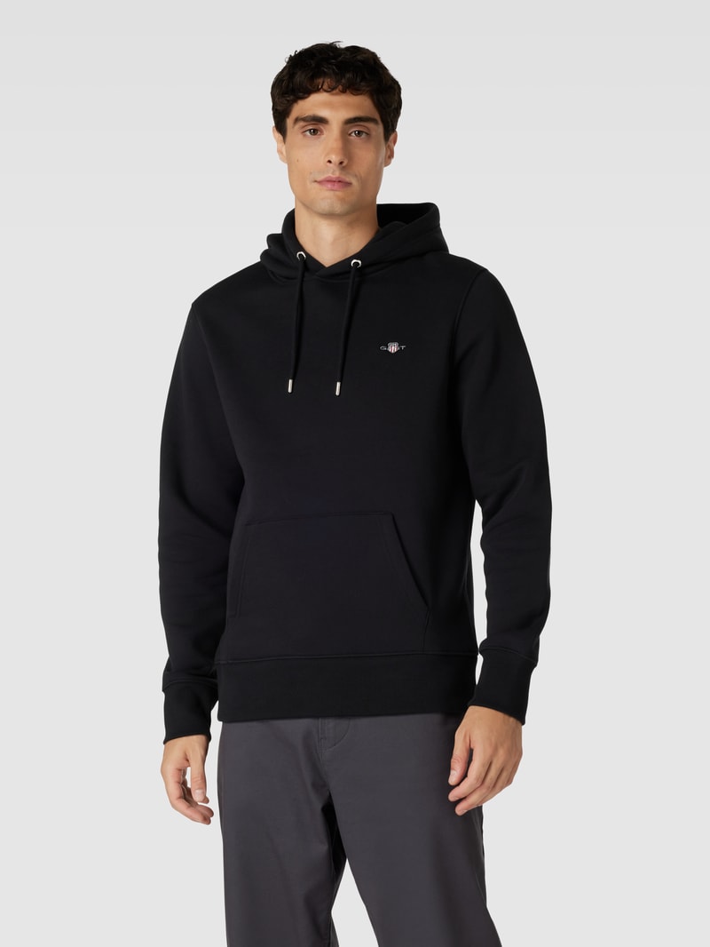 Hoodie mit Label-Stitching Modell 'SHIELD' in schwarz