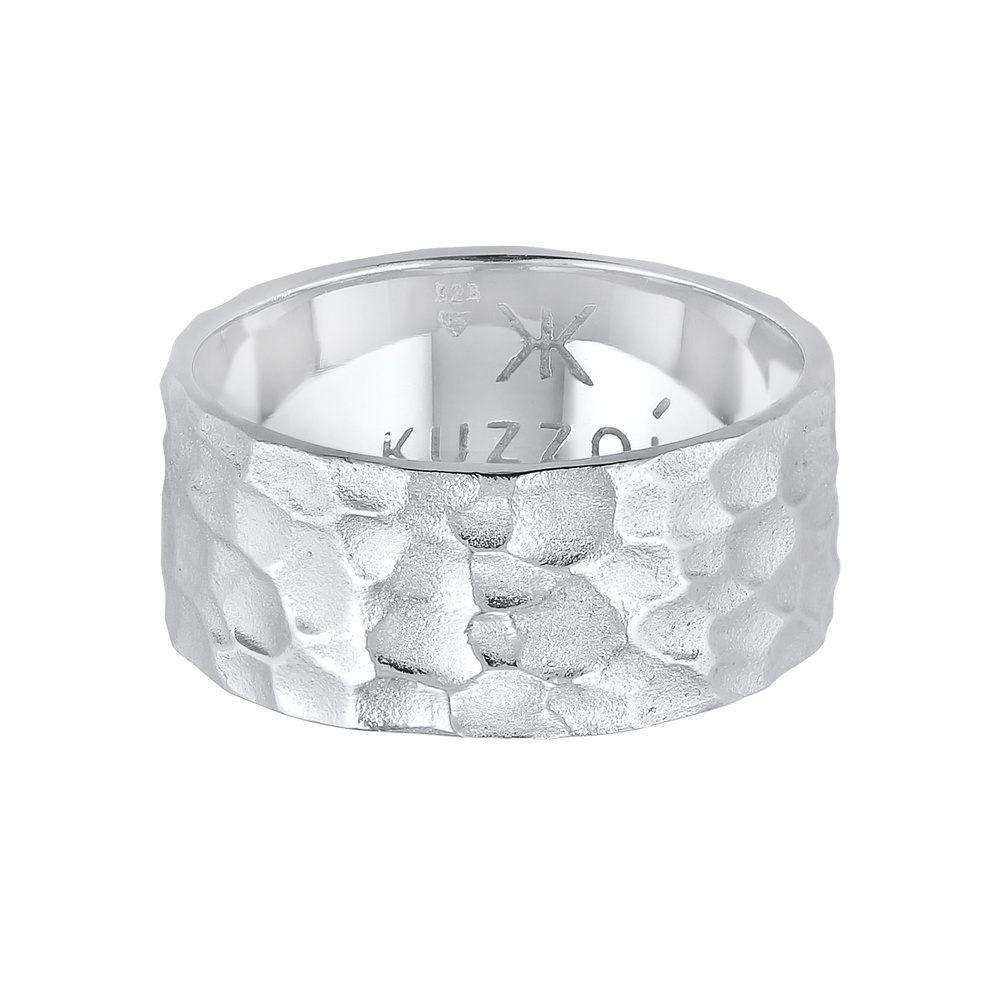 KUZZOI KUZZOI Bague Bague pour homme en argent sterling 925, martelée et massive. Bague