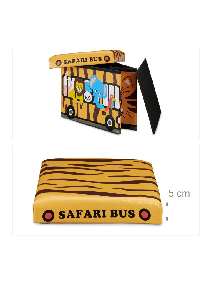 relaxdays Spielzeugkiste Tiger in Braun - (B)48 x (H)32 x (T)32 cm günstig kaufen onesize