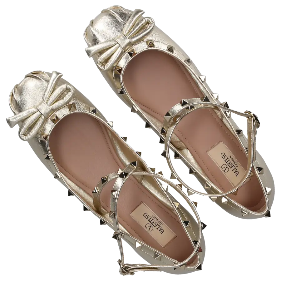 Valentino Garavani - Ballerinas ROCKSTUD Nappaleder - gold