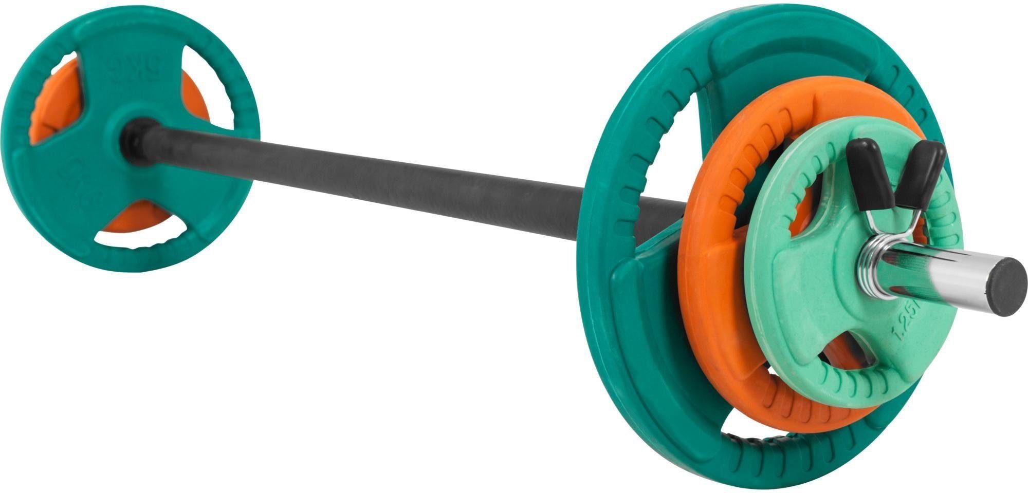 GORILLA SPORTS Hantel-Set Langhantelset Aerobic Gummi Gripper 19,3 kg