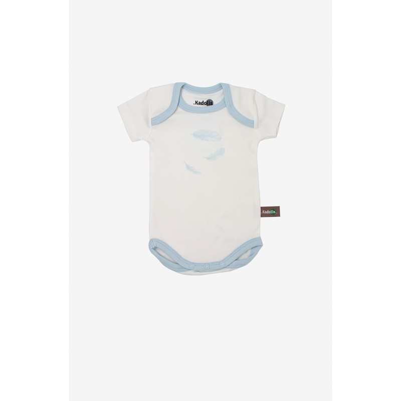 Lot de 3 Body manches courtes en Coton Bio à motifs plumes