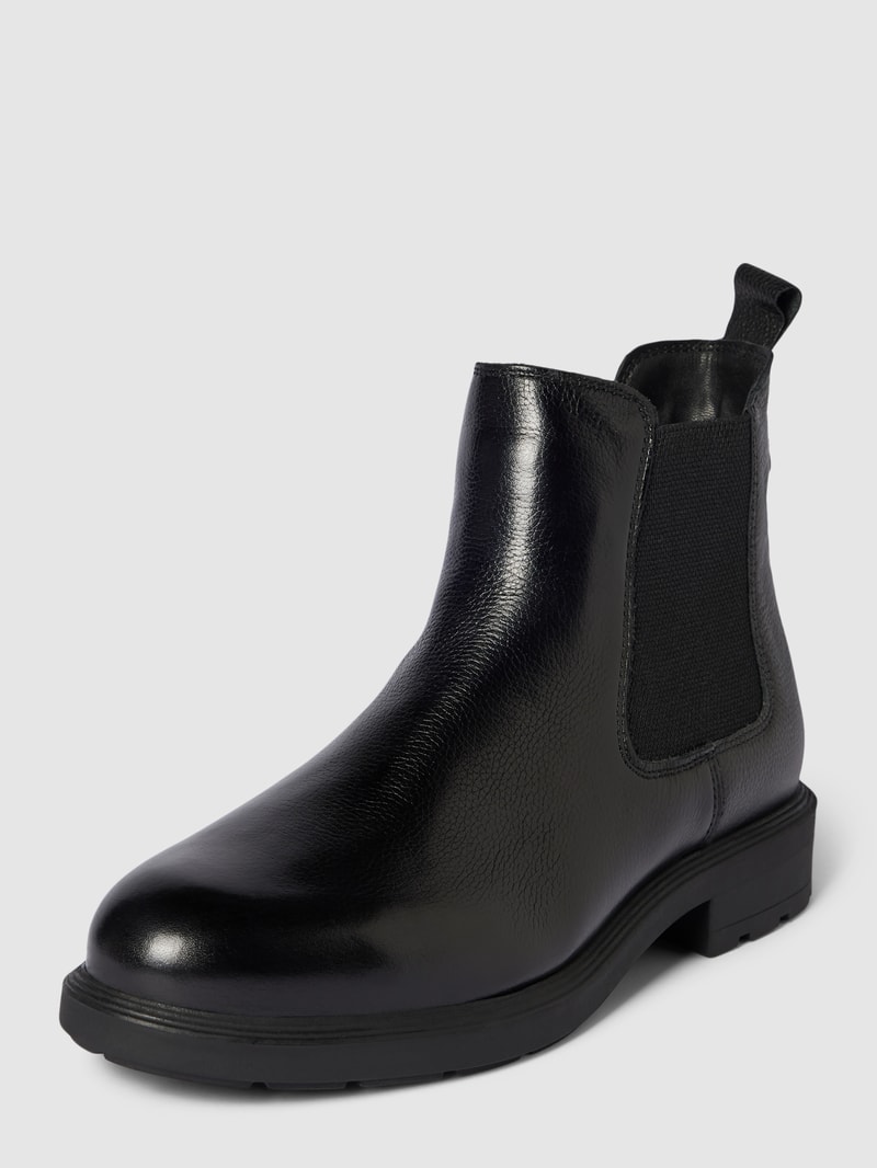 Chelsea Boots aus Leder-Mix in schwarz