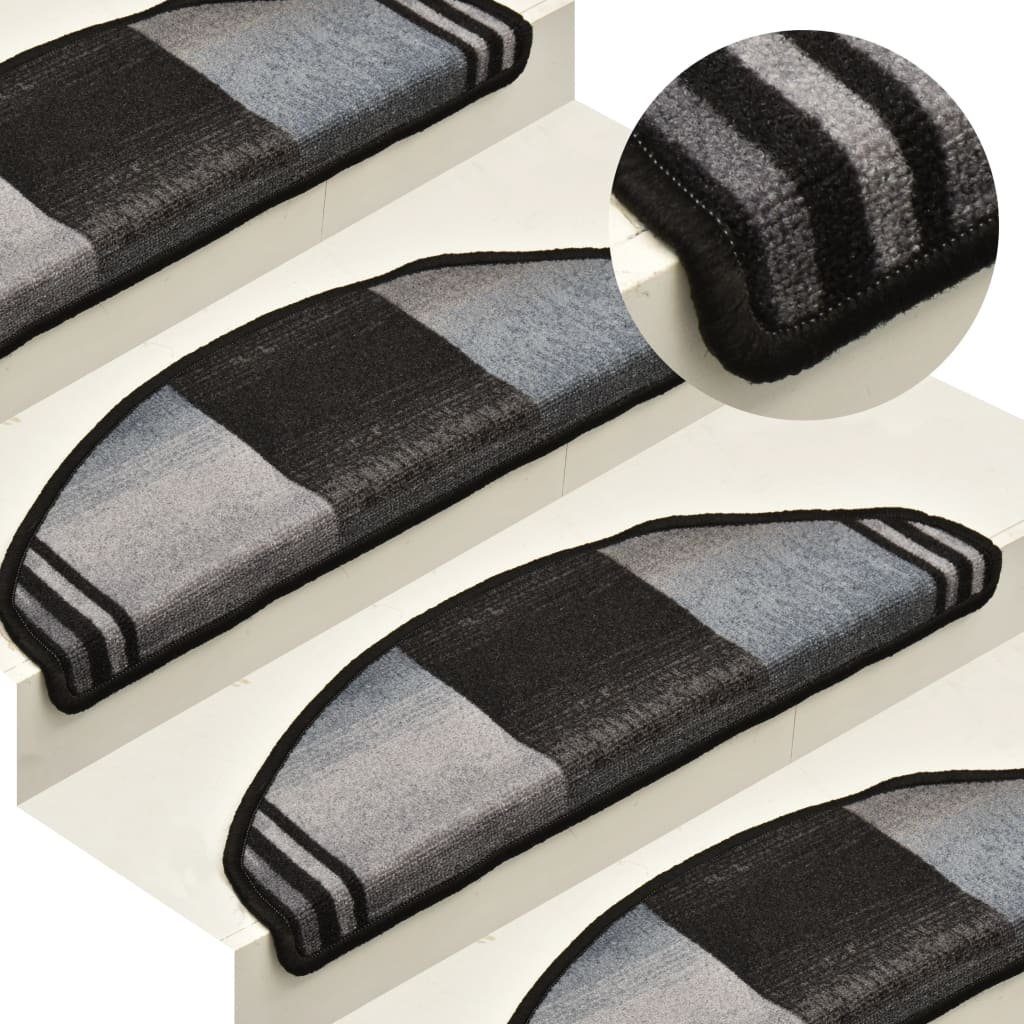 Stufenmatte Stufenmatten Selbstklebend 10 Stk 65x21x4 cm Schwarz Grau, vidaXL, Andere