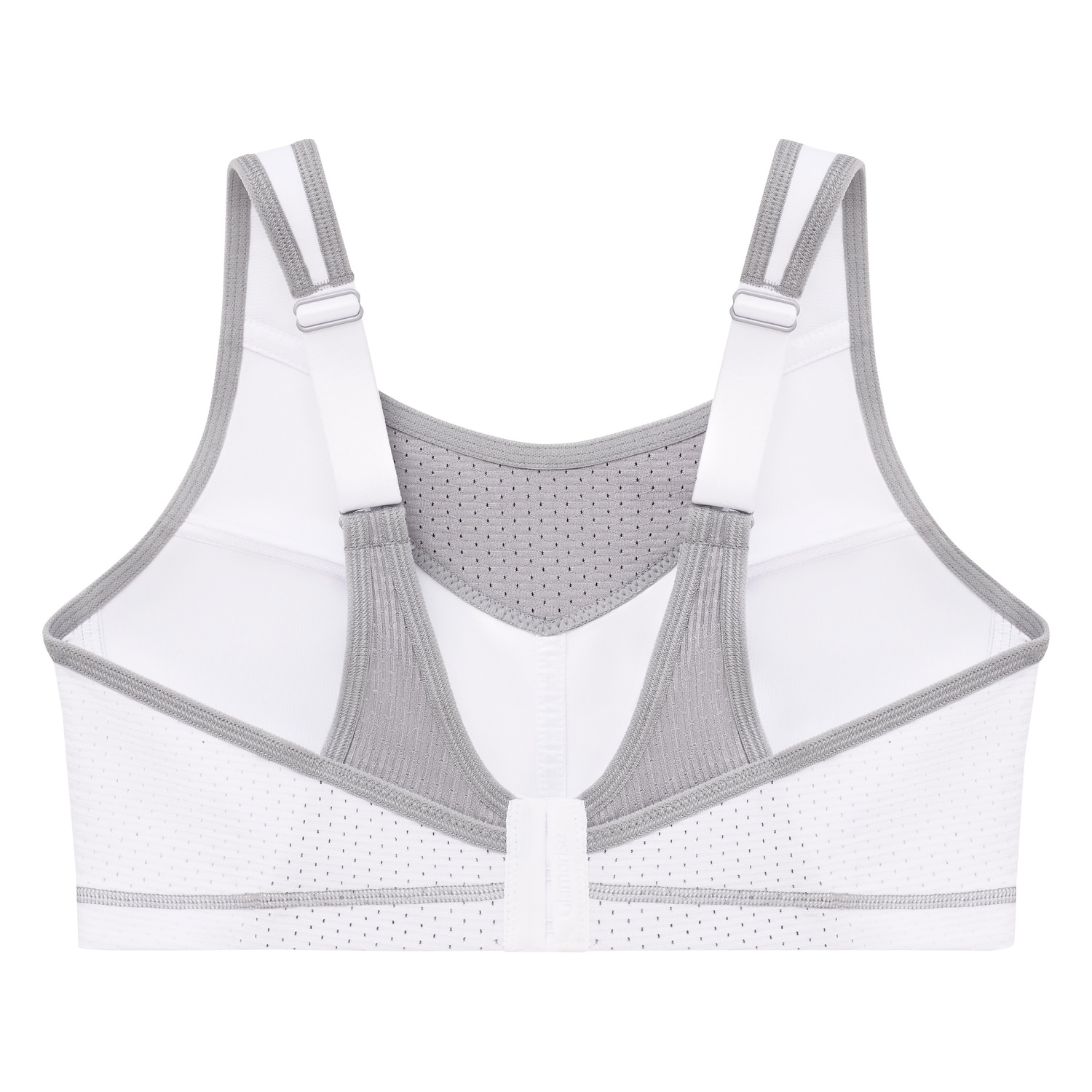 Elite Sport-Bustier mit bestem Halt - Weiß mit grauem Besatz