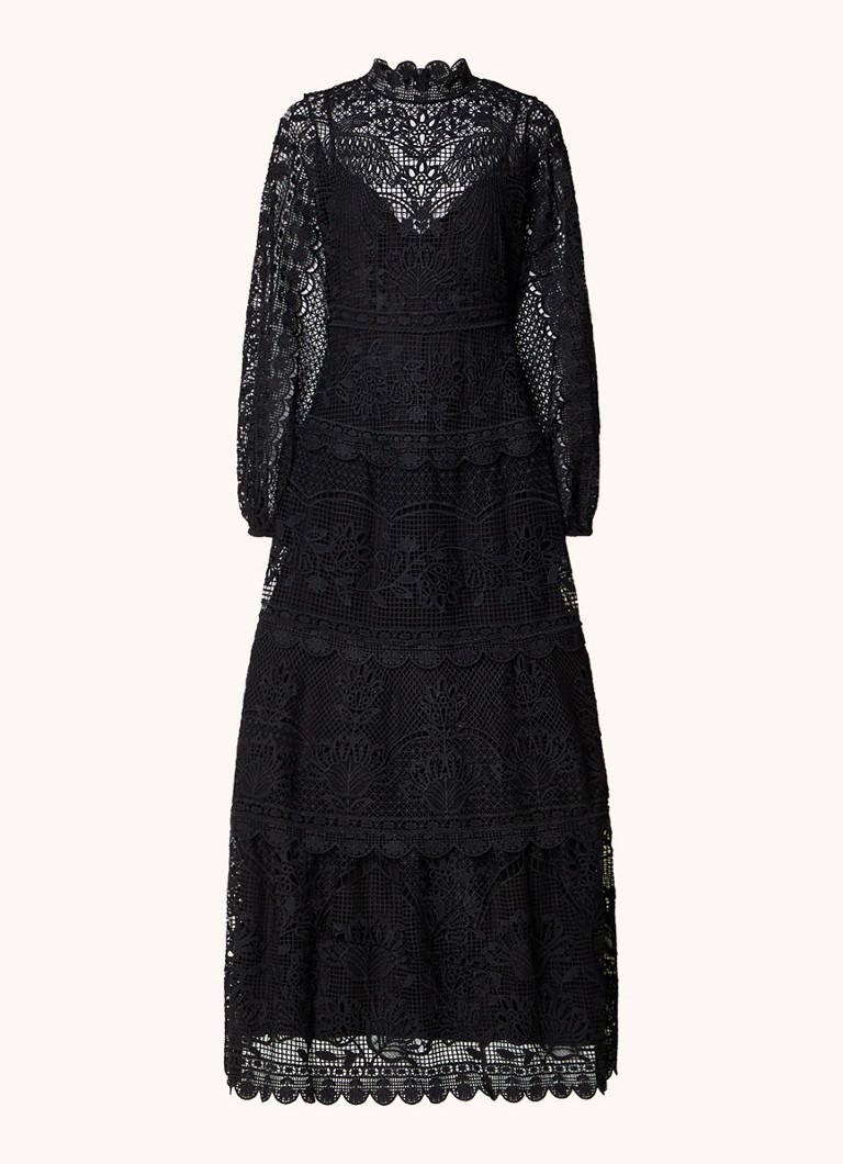 Farm Rio broderie maxi dress with balloon sleeves
