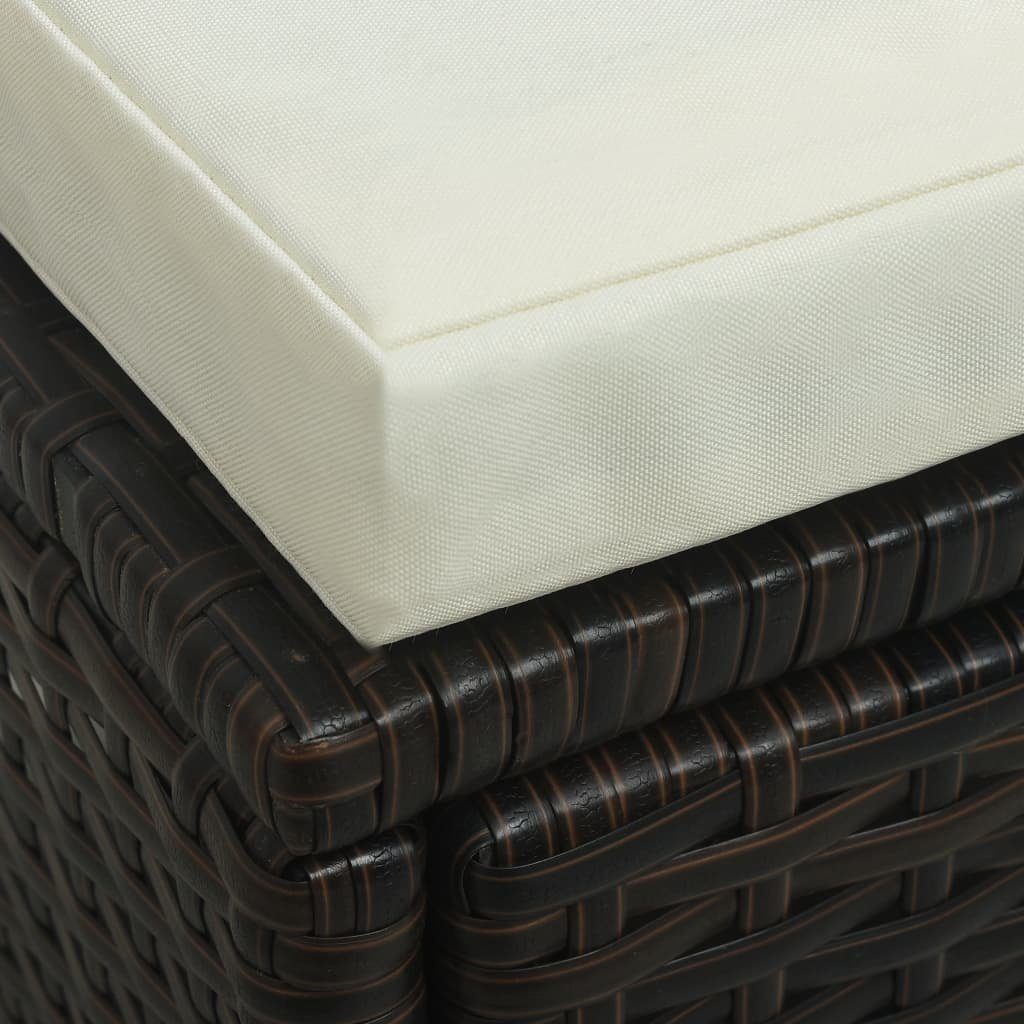 vidaXL Loungesofa 4-tlg. Garten-Lounge-Set mit Auflagen Poly Rattan Braun, 1 Teile