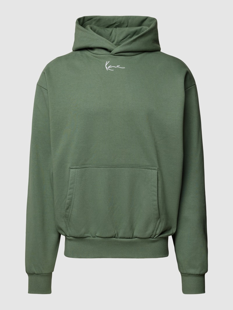 Hoodie mit Logo-Stitching Modell 'Signature' in bottle