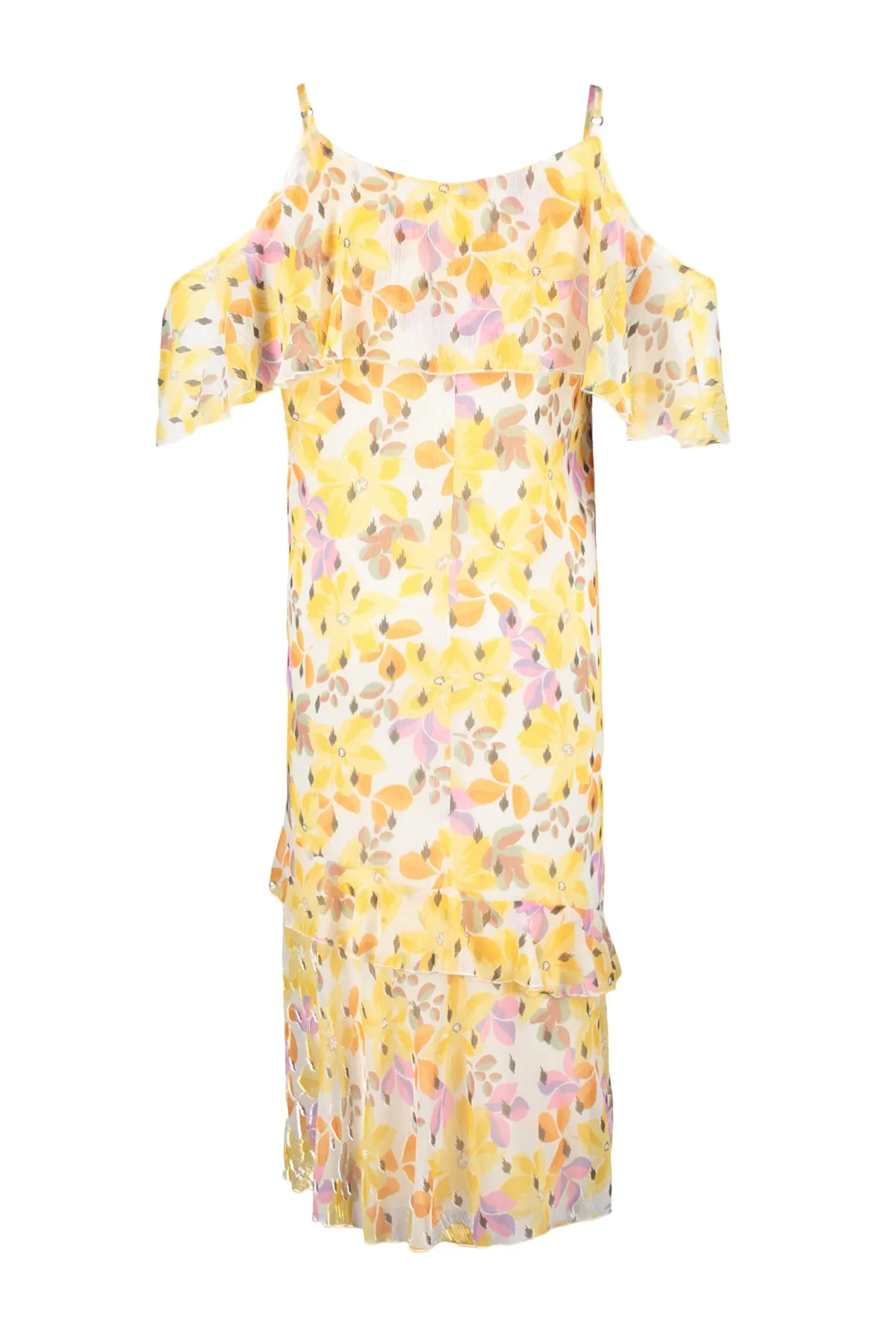 Trendyol Curve  Mehrfarbiges gewebtes Kleid mit Blumenmuster TBBSS23AH00049