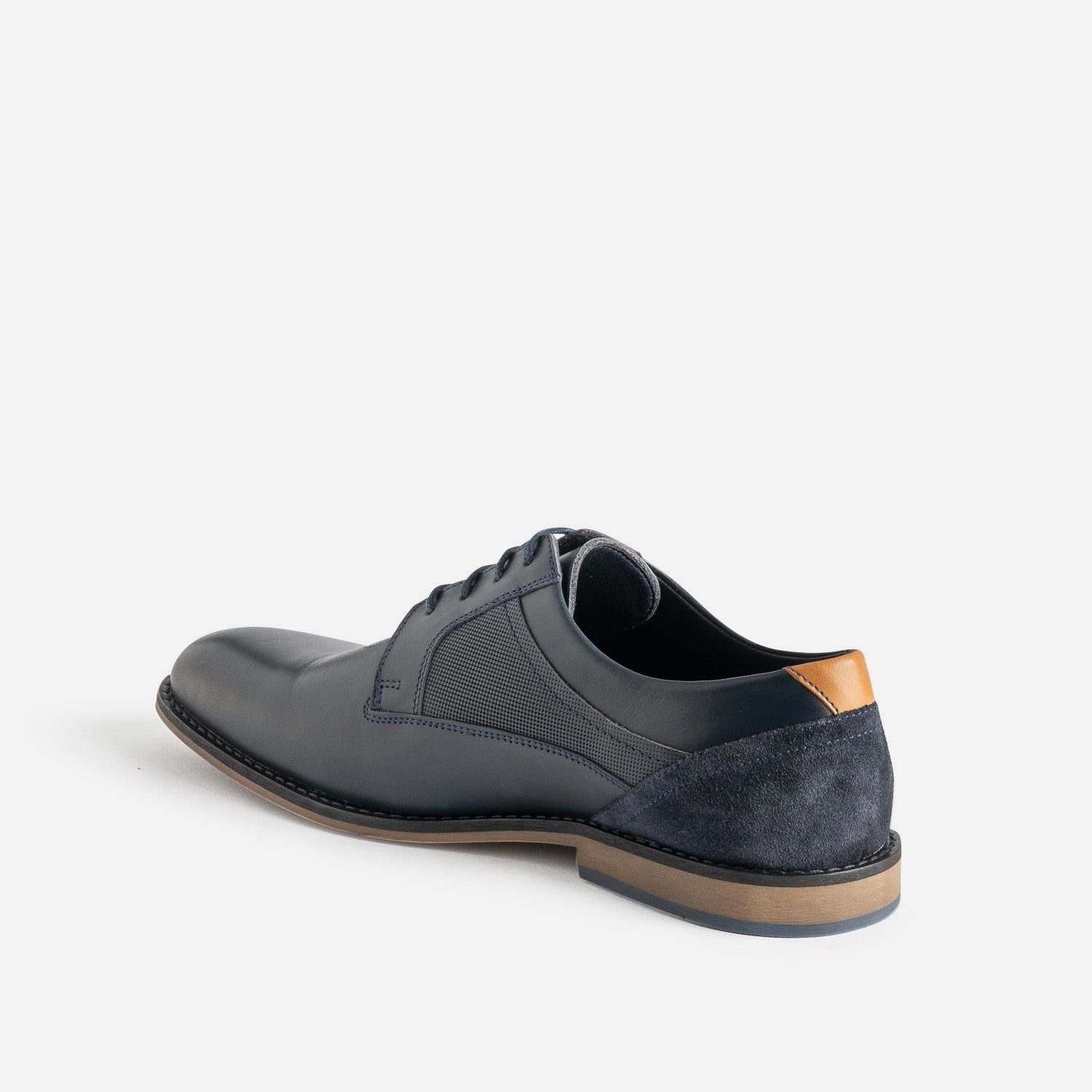 Derby éco-conçu marine cuir lacet marine