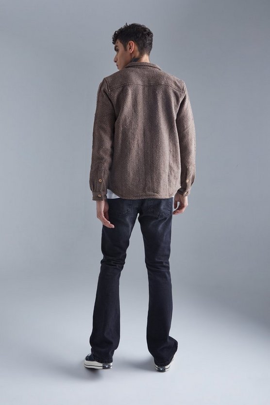 Langärmliges Overshirt mit Zick-Zack Print und Kontrast-Reißverschluss