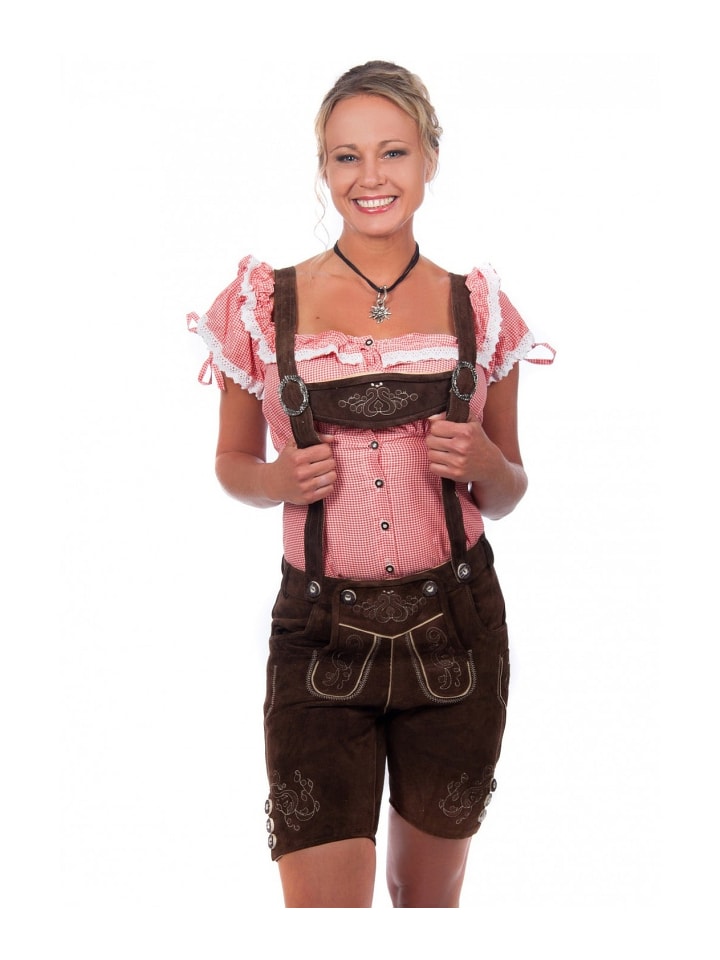Edelnice Lederhose in dunkelbraun günstig kaufen