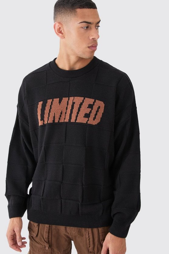 Strukturierter Oversize Pullover mit Logo