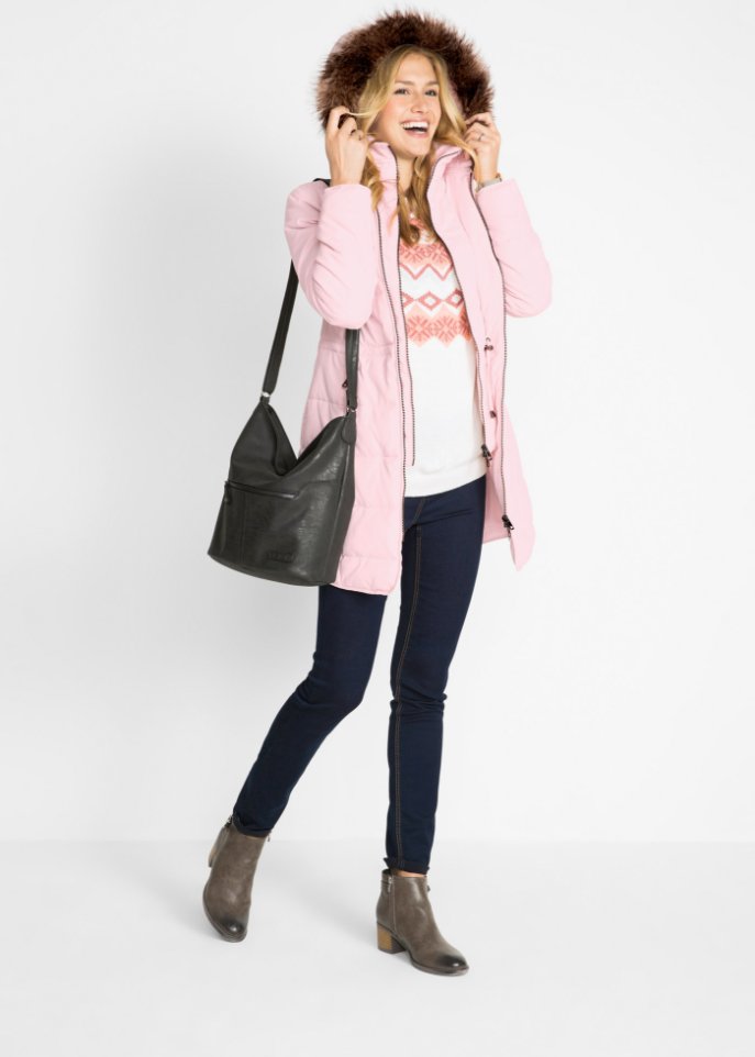 Steppjacke mit Kapuze, gefüttert