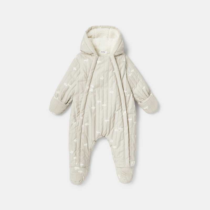 Combinaison-pilote matelassée et doublée beige naissance Absorba