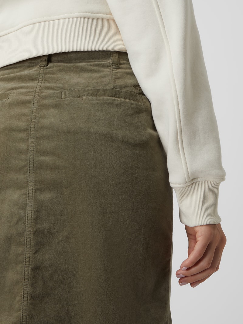 Rock mit Stretch-Anteil in khaki