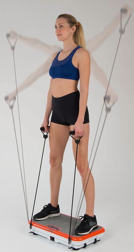 MediaShop Vibrationsplatte VIBROSHAPER, 200 W, 3 Intensitätsstufen, (Set, mit Trainingsbändern)