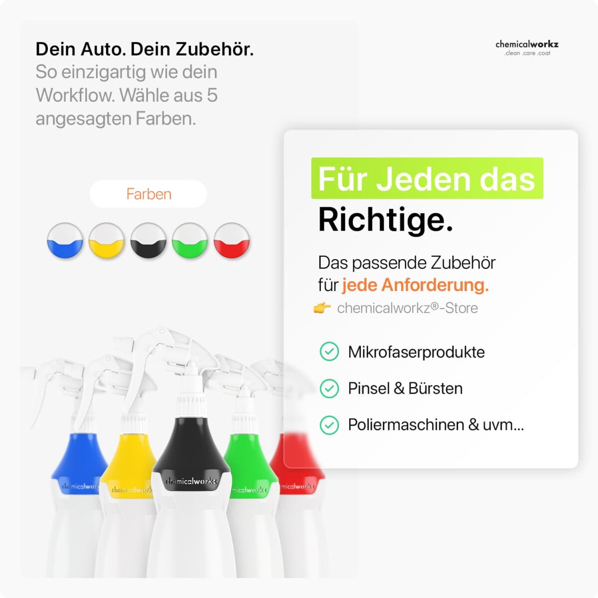 chemicalworkz Sprühflasche Grün mit Premium Trigger 750ml