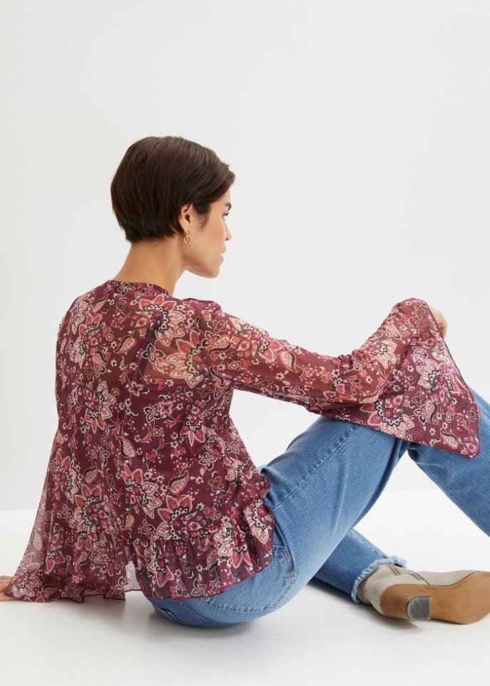 Netz-Shirtbluse, gefüttert