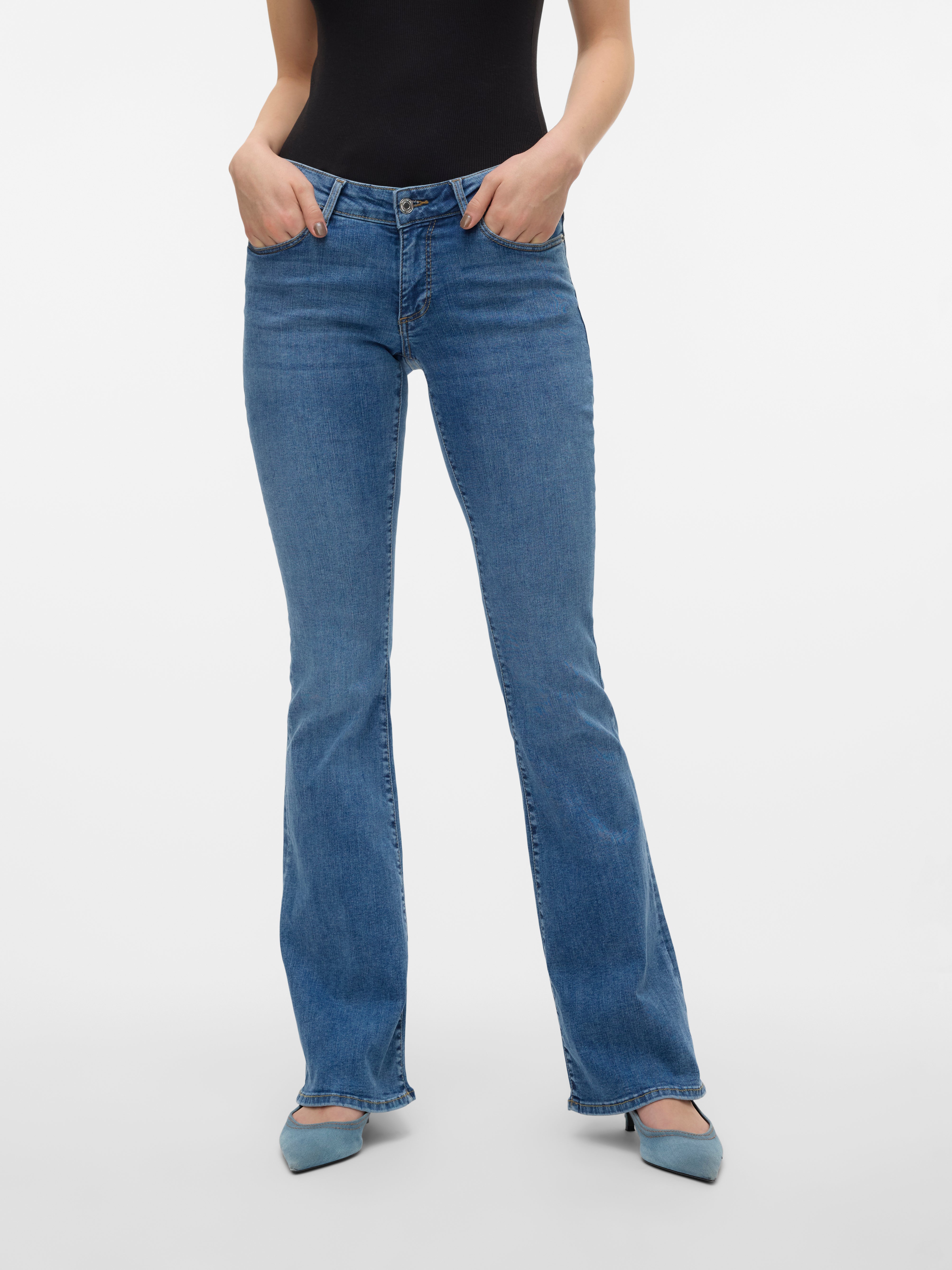 VMSIGI Niedrige Taille Ausgestellt Jeans