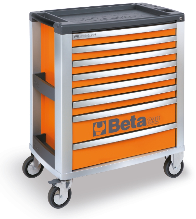 Vozík na nářadí Beta 039000041 C39-8/O s 8 zásuvkami, oranžový