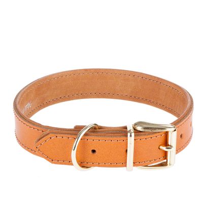 Heim Lederhalsband Buffalo, cognac
