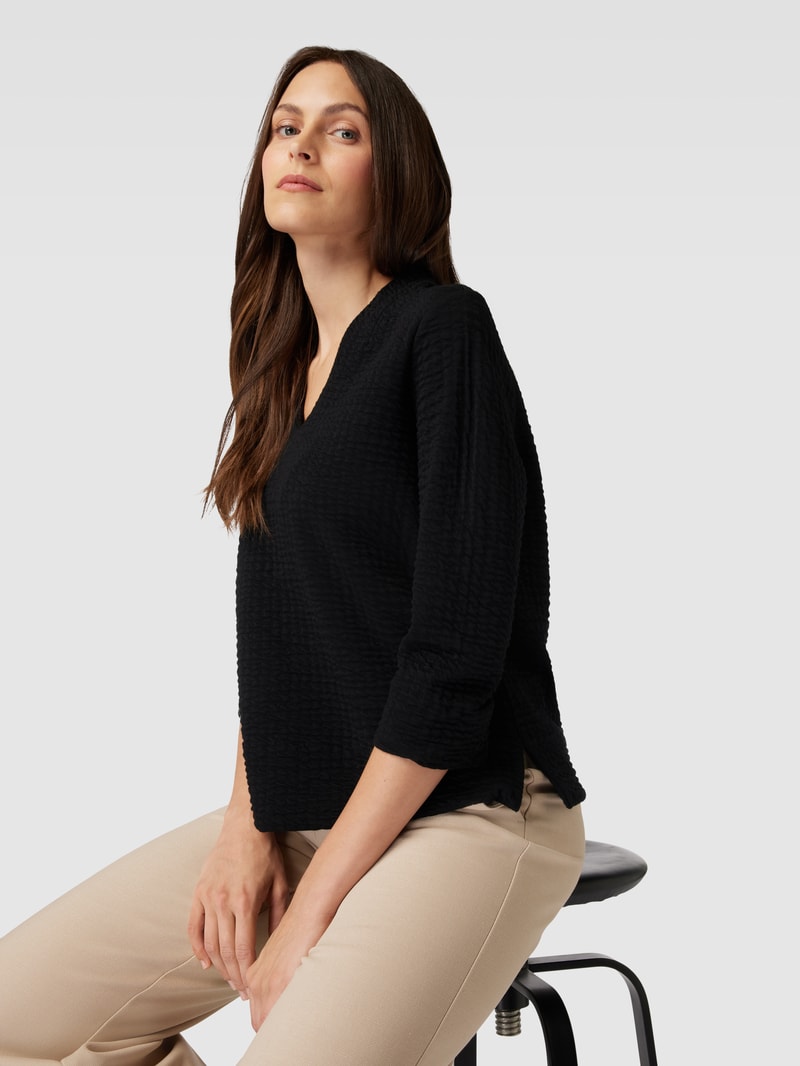 Sweatshirt mit elastischem Saum Modell 'Ganila' in schwarz