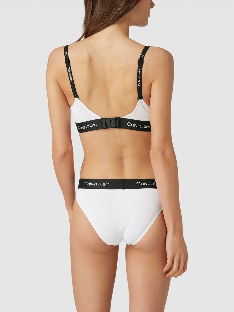 Bralette mit elastischem Logo-Bund in weiß