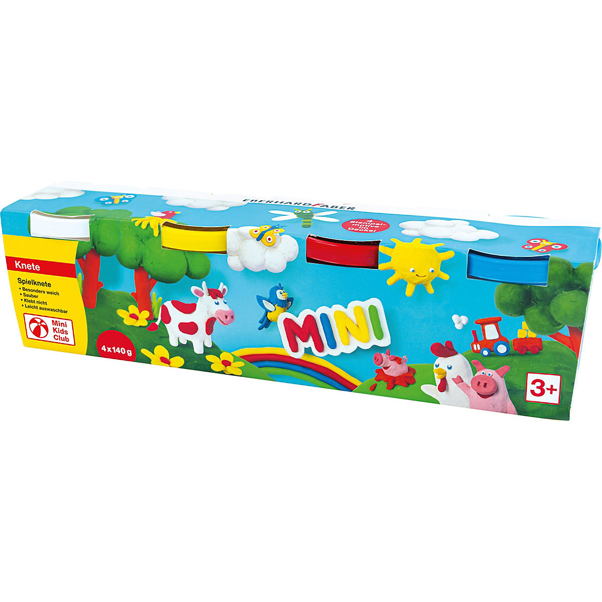 Mini Kids Spielknete Basisfarben, 4 x 140 g