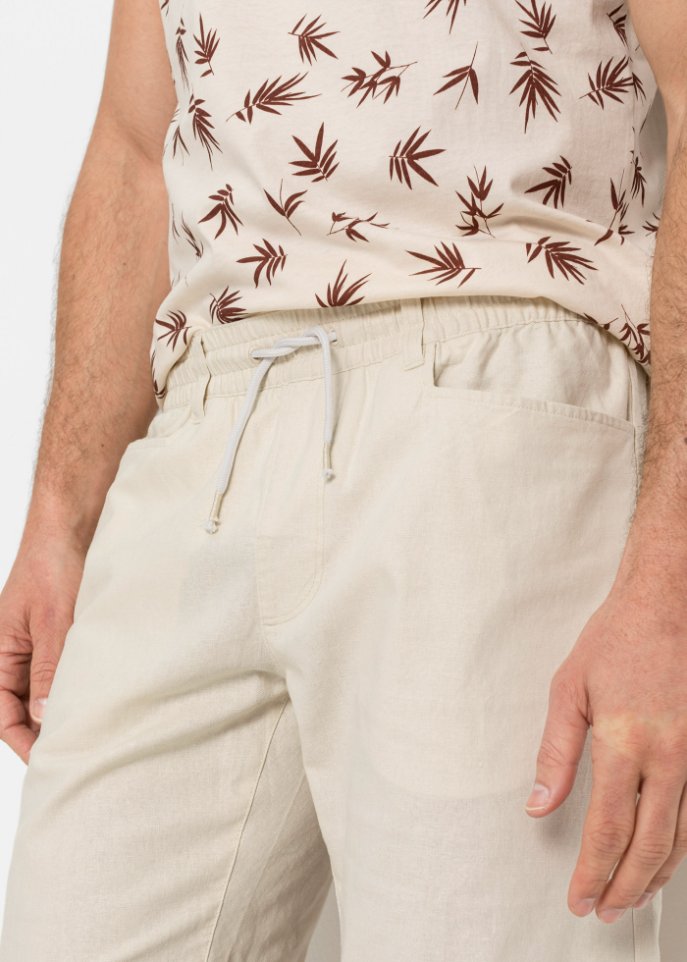 Schlupf-Bermuda aus Leinen Mix, Regular Fit
