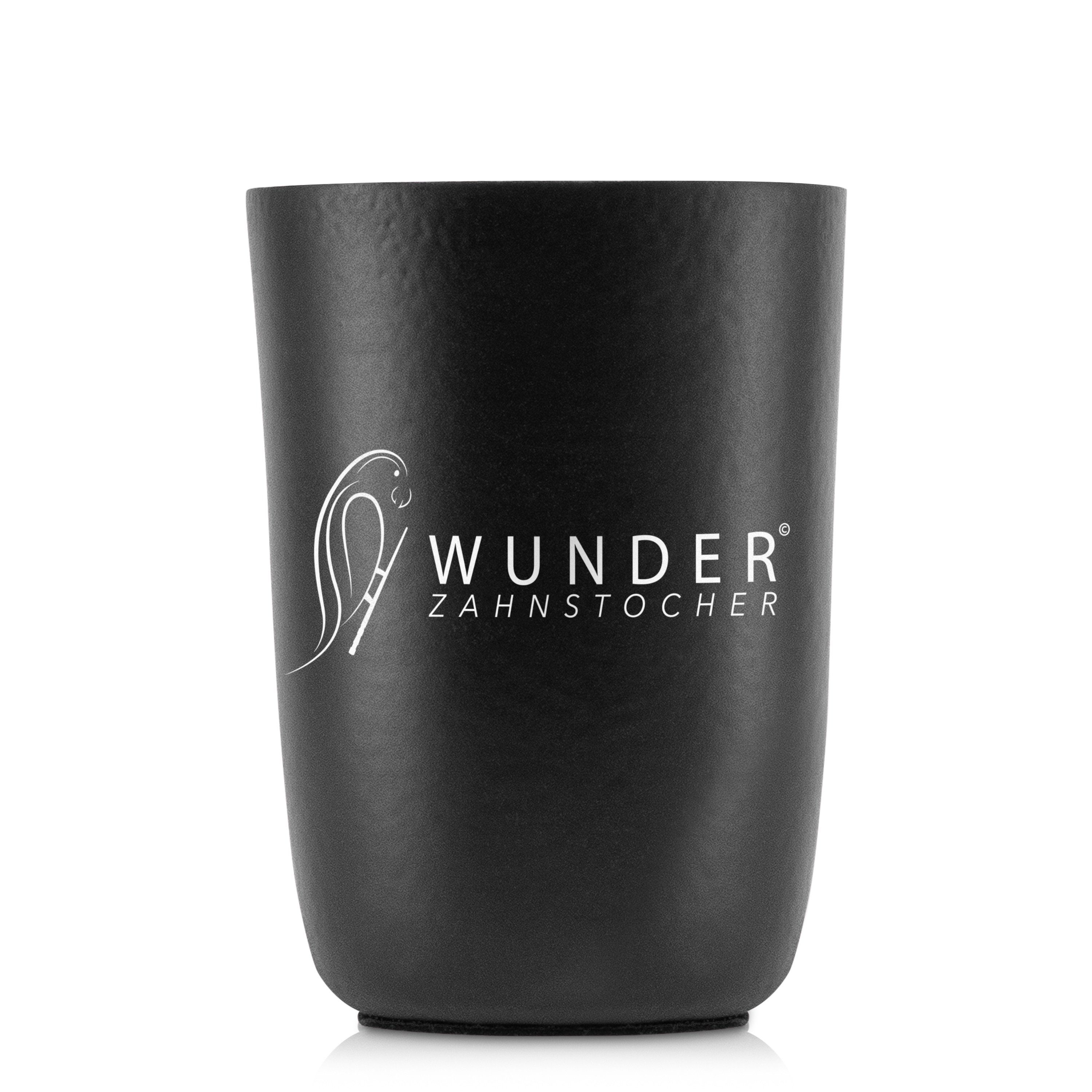 Wunder Zahnstocher Mundpflegecenter Wunder Zahnstocher mit Geschmack - Becher Schwarz + 80er Single Pack