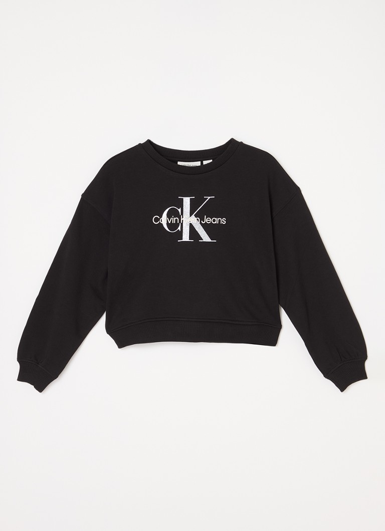 Calvin Klein īss džemperis ar logotipa apdruku