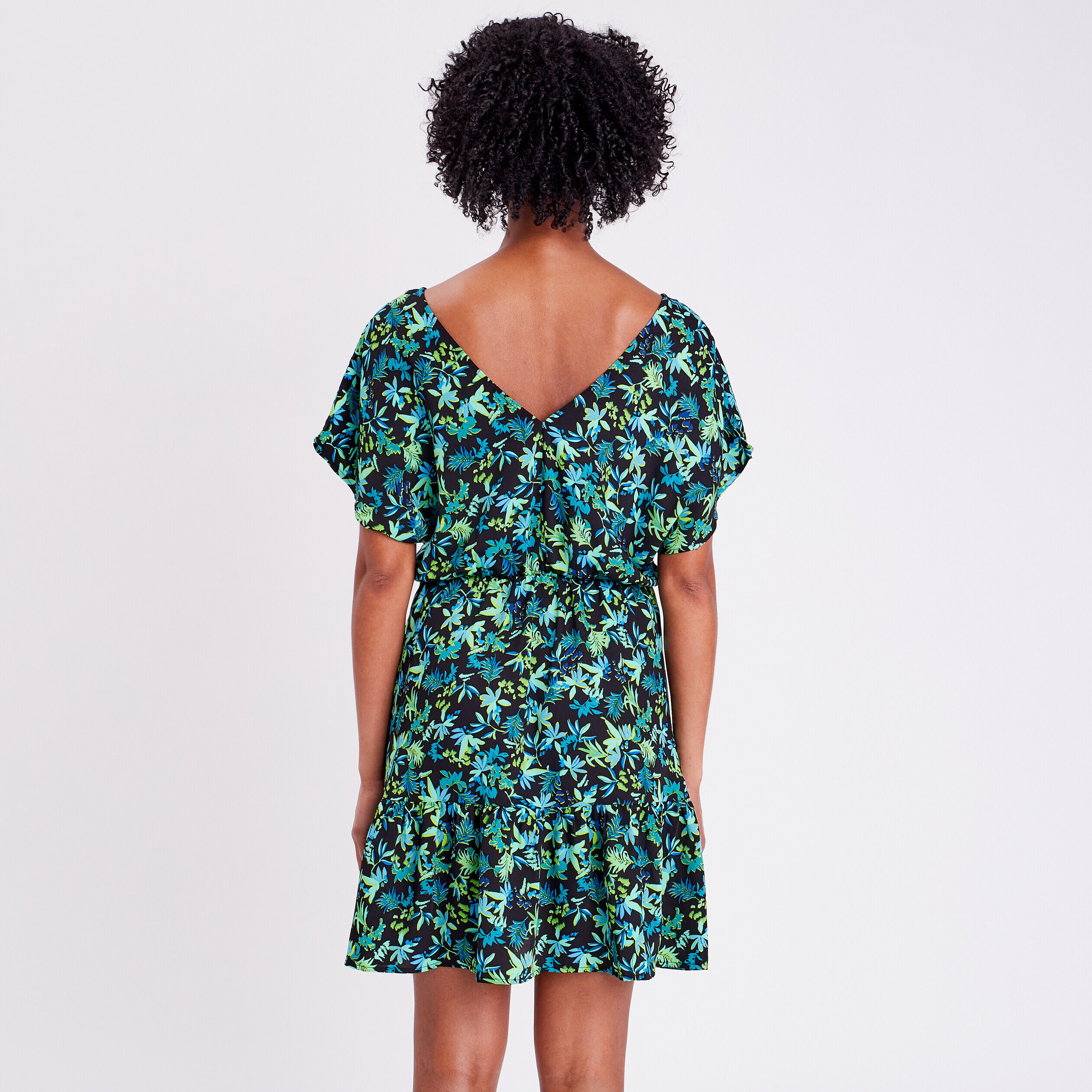 Robe cintrée manches courtes noir femme | Cache Cache