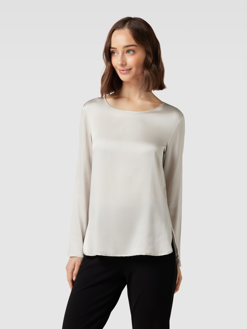 Blusenshirt mit Rundhalsausschnitt Modell 'MOLDAVA' in beige