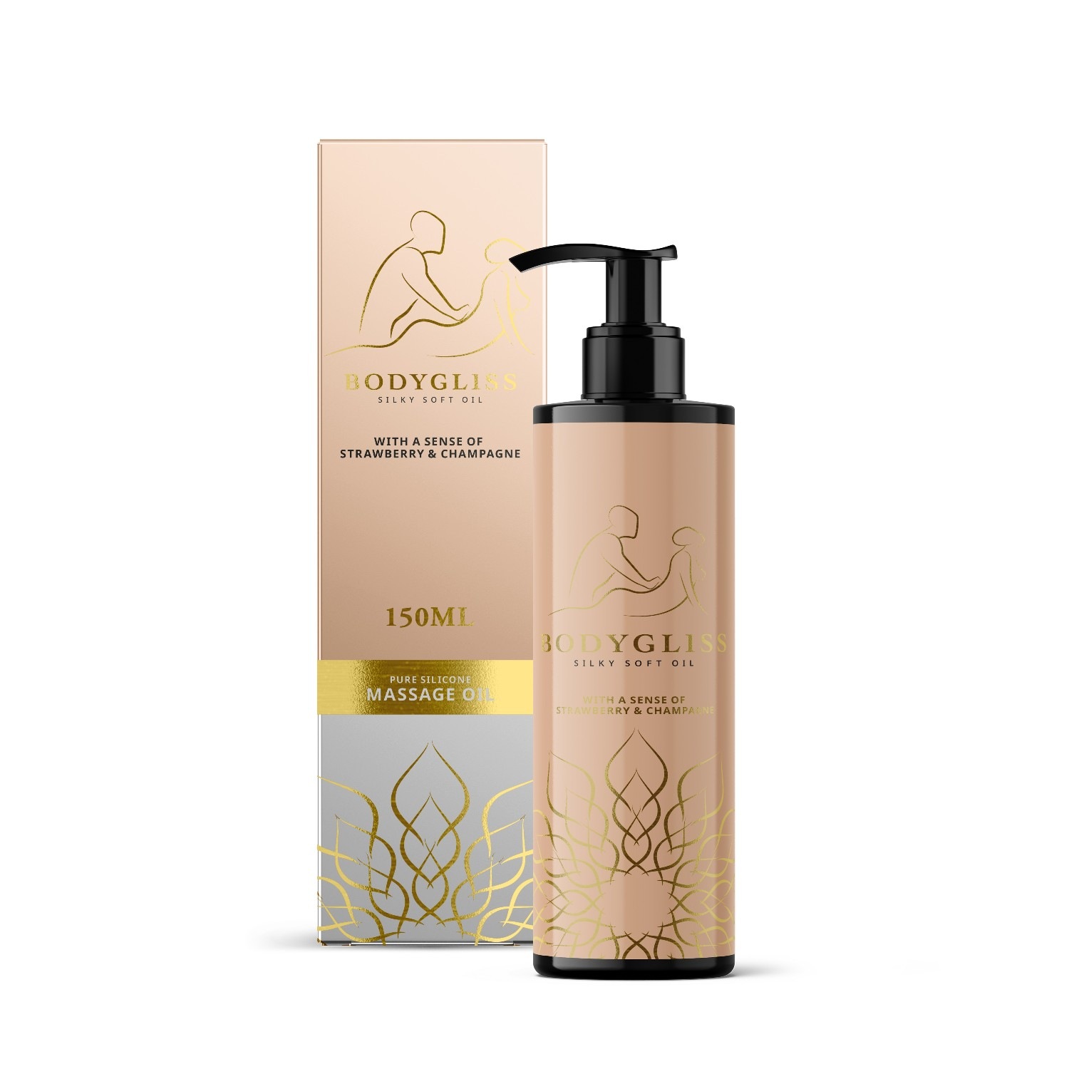 Massageöl und Gleitmittel in 1 Erdbeere & Champagner - 150 ml