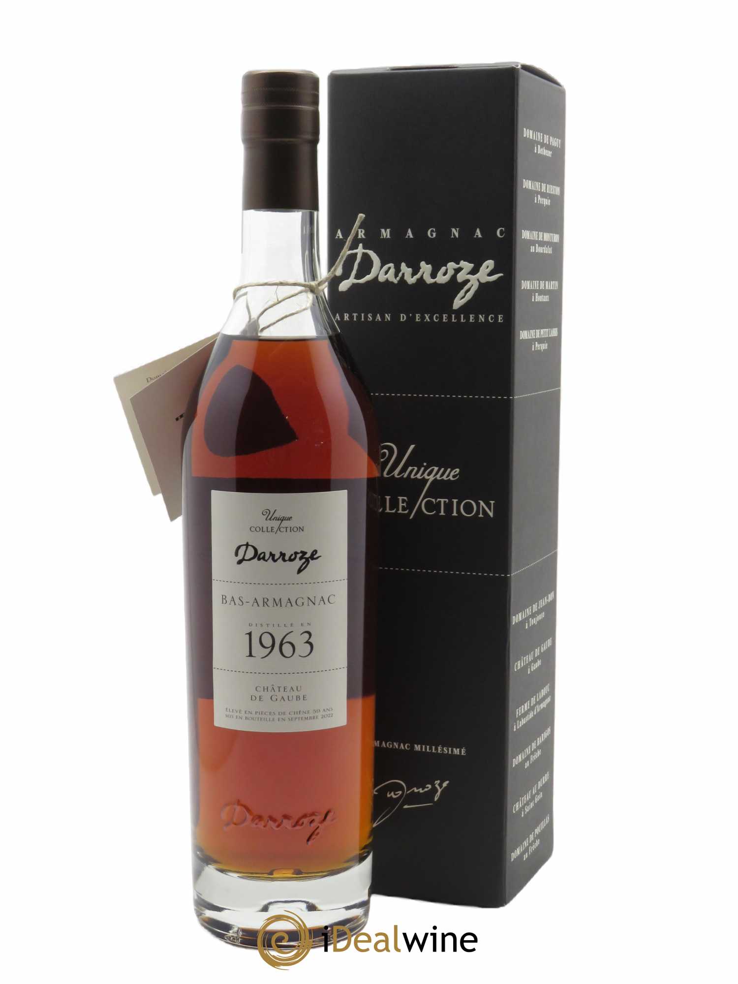 Bas-Armagnac Château de Gaube 45.5° Darroze  1963 - Lot de 1 Bouteille