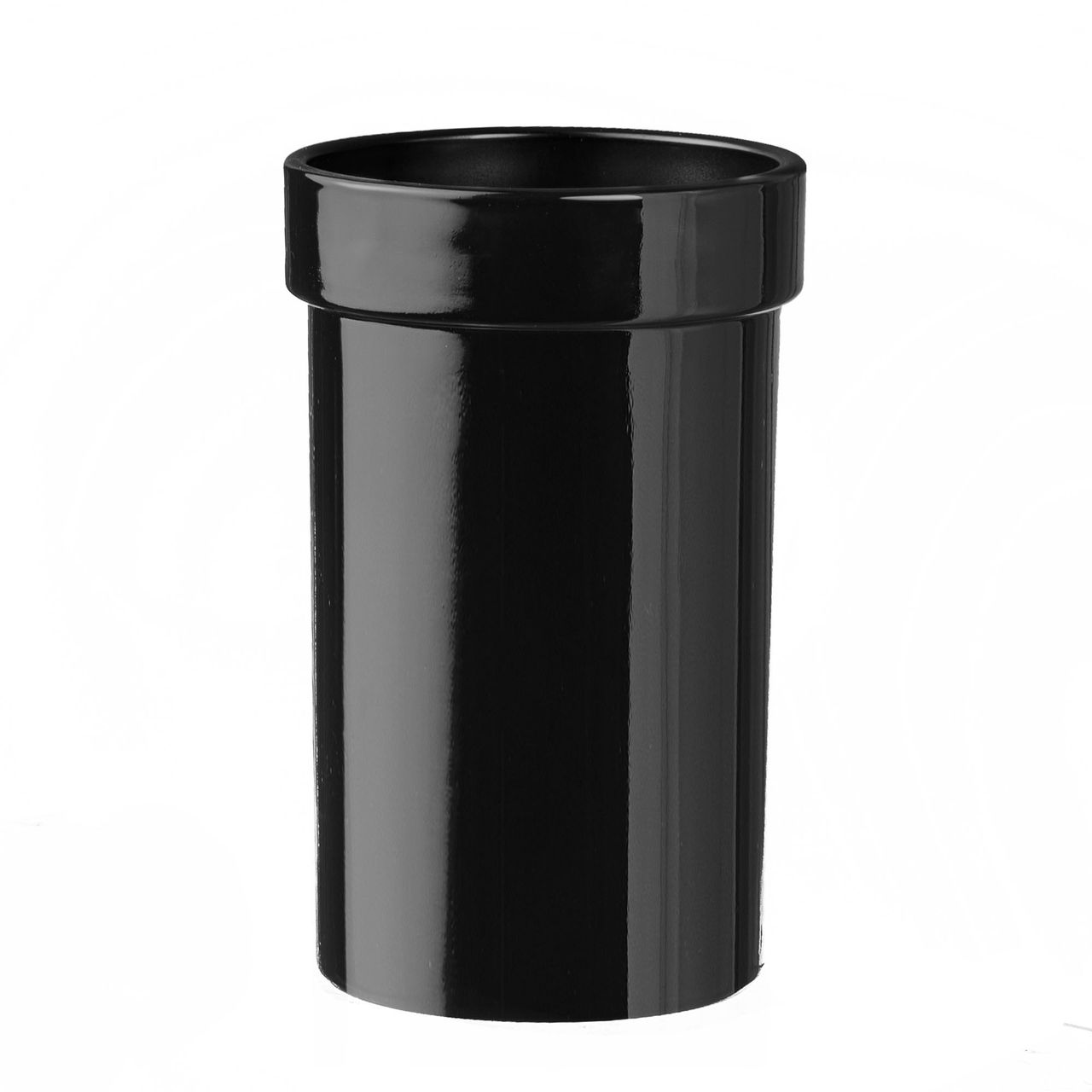 Weles AMARE Luxus Zahnputzbecher mit Wandhalter - Edelstahl Schwarz, 9,6 x 7 x 11 cm