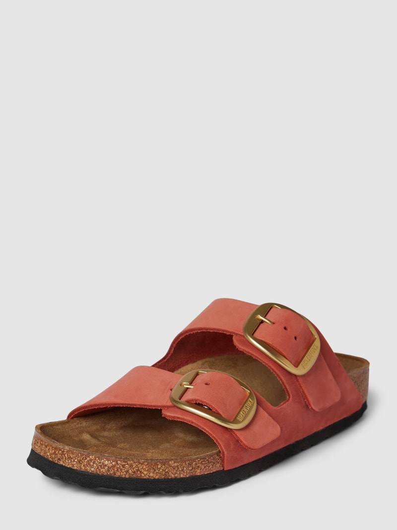 Slides aus echtem Leder Modell 'Arizona' in hellrot