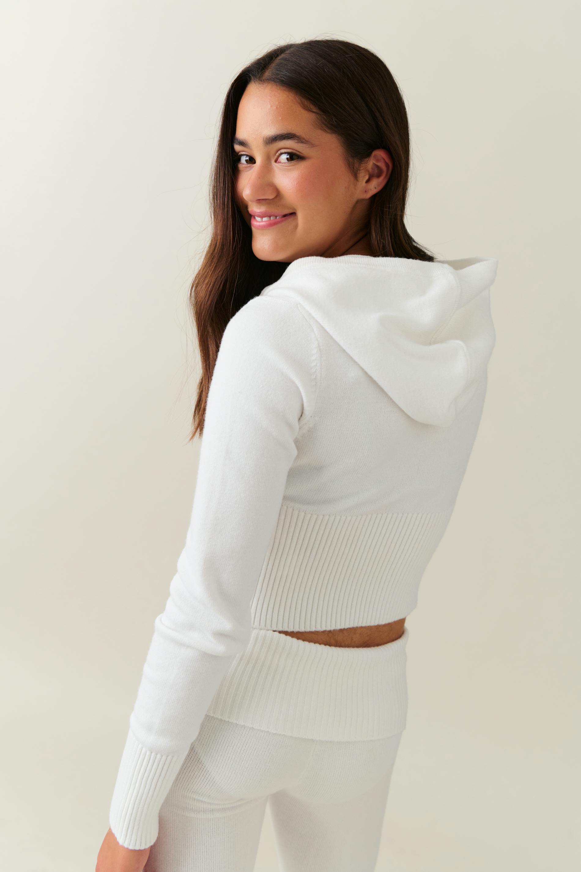 Knitted yoga hood