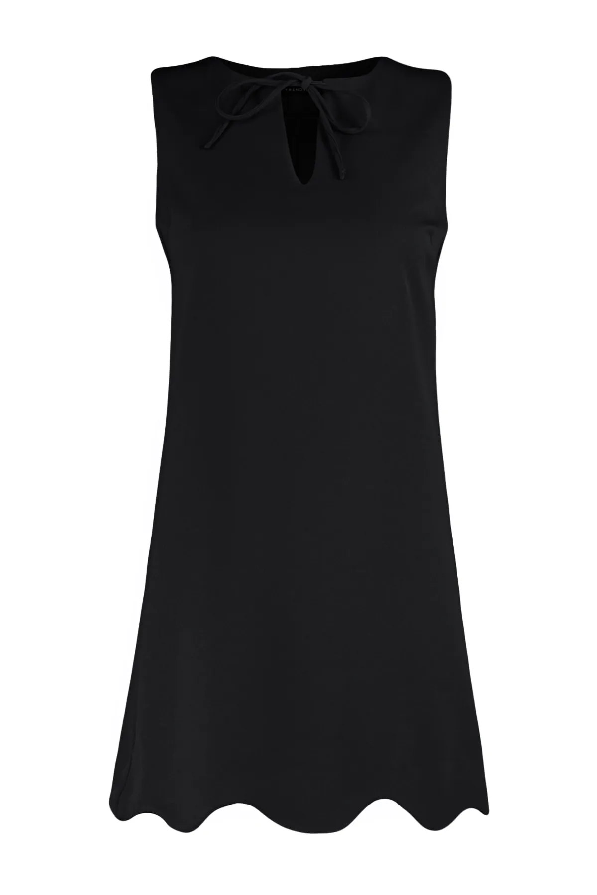 Trendyol Collection  Schwarzes, gerade geschnittenes Mini-Webkleid TWOSS23EL01271