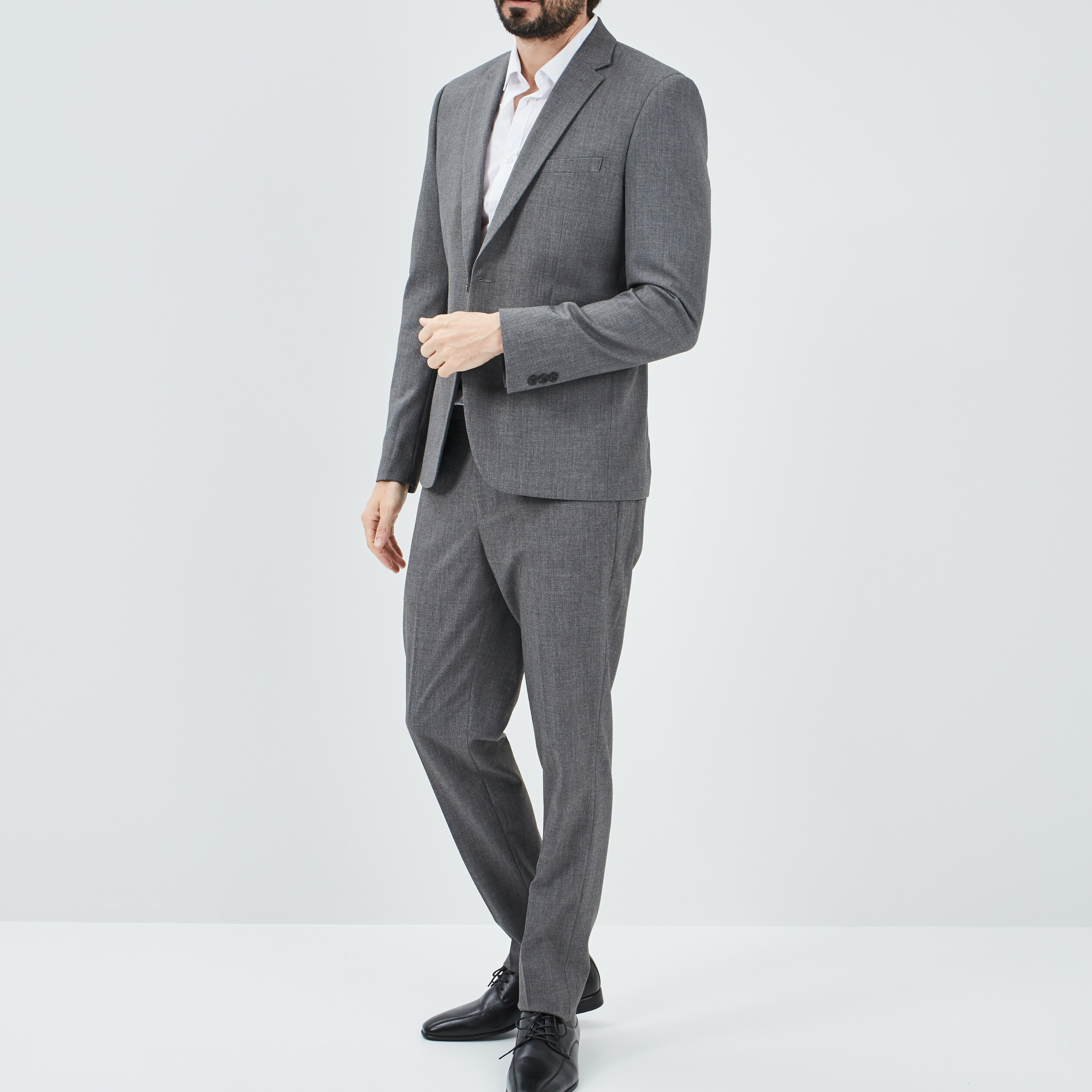 Veste ajustée boutonnée gris homme | La Halle