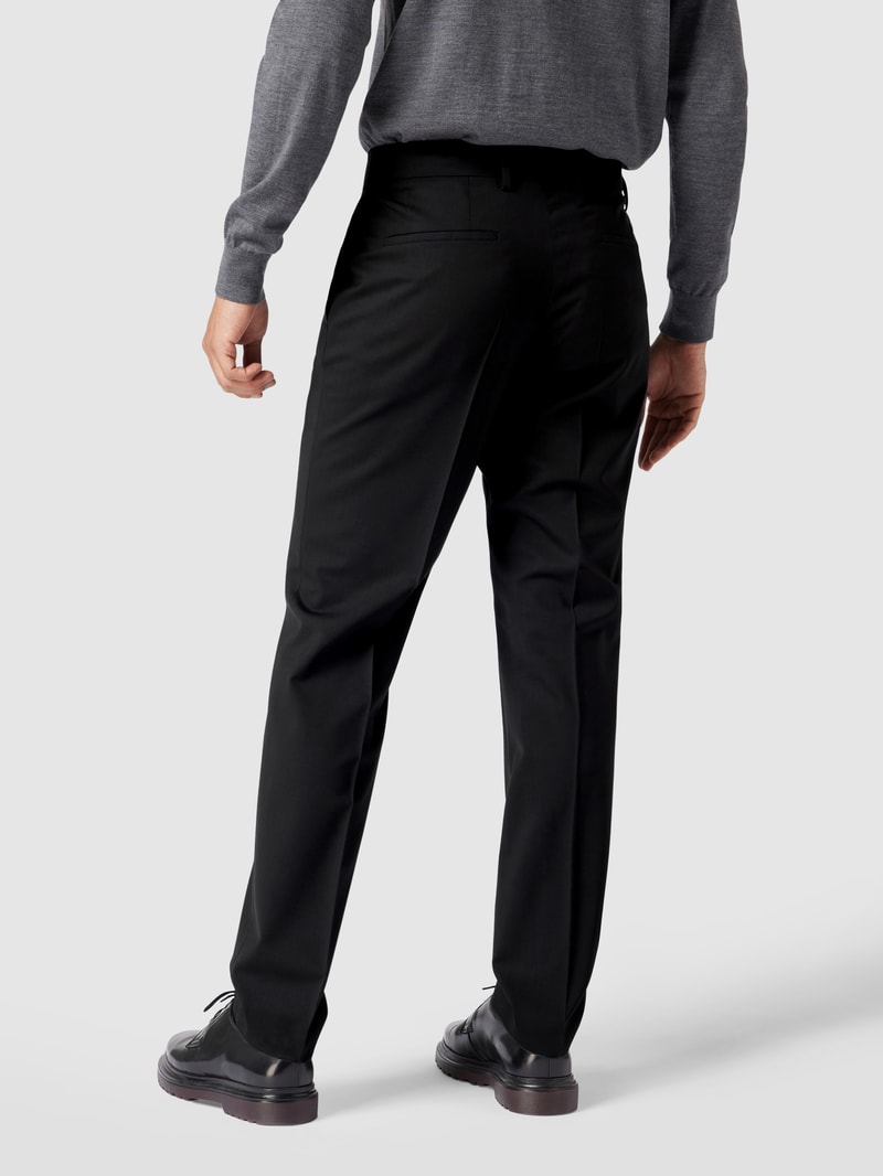 Slim Fit Anzughose aus Schurwoll-Mix Modell 'Genius' in schwarz