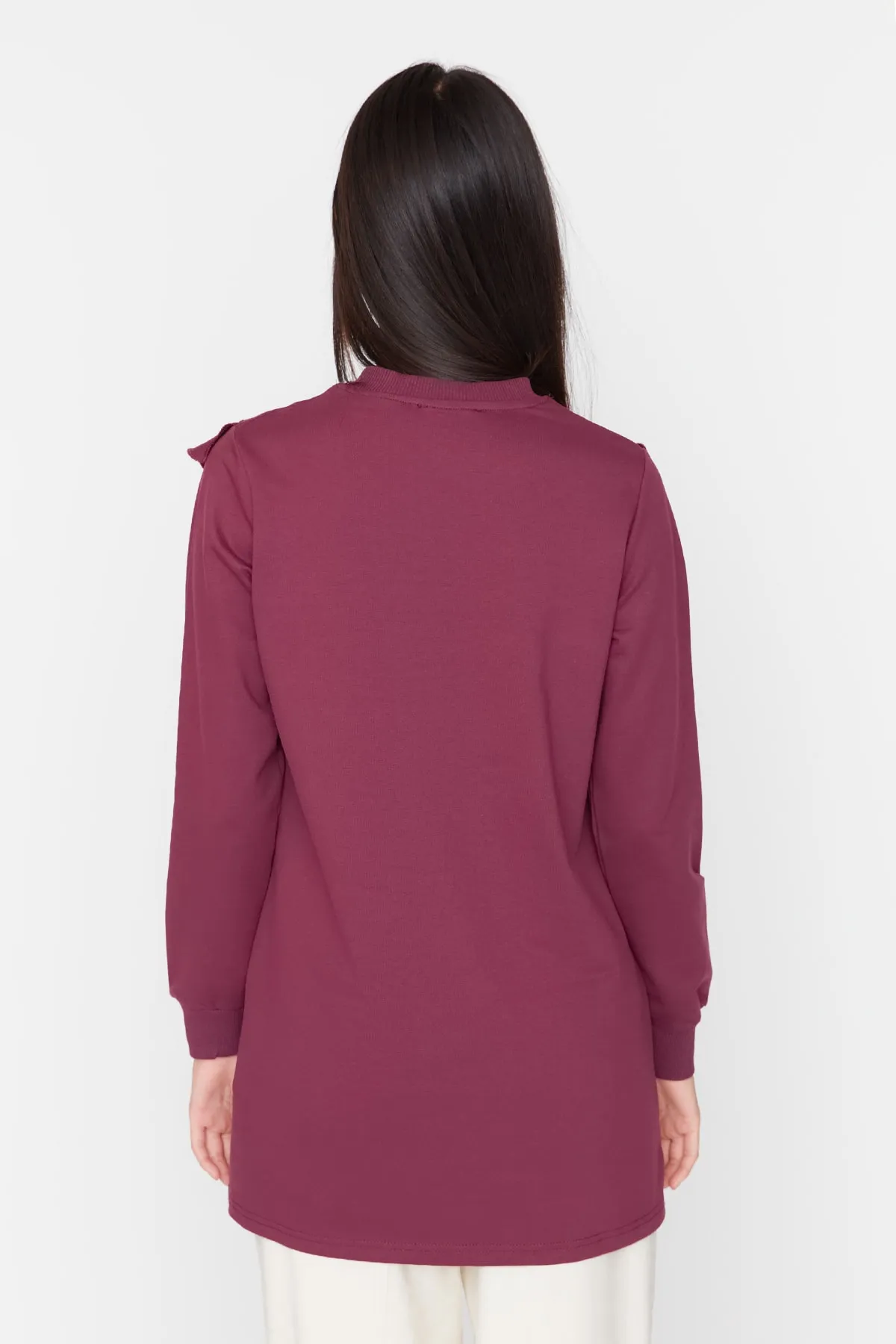 Trendyol Modest  Lila Stricktunika mit Rüschendetail TCTAW23UK00052