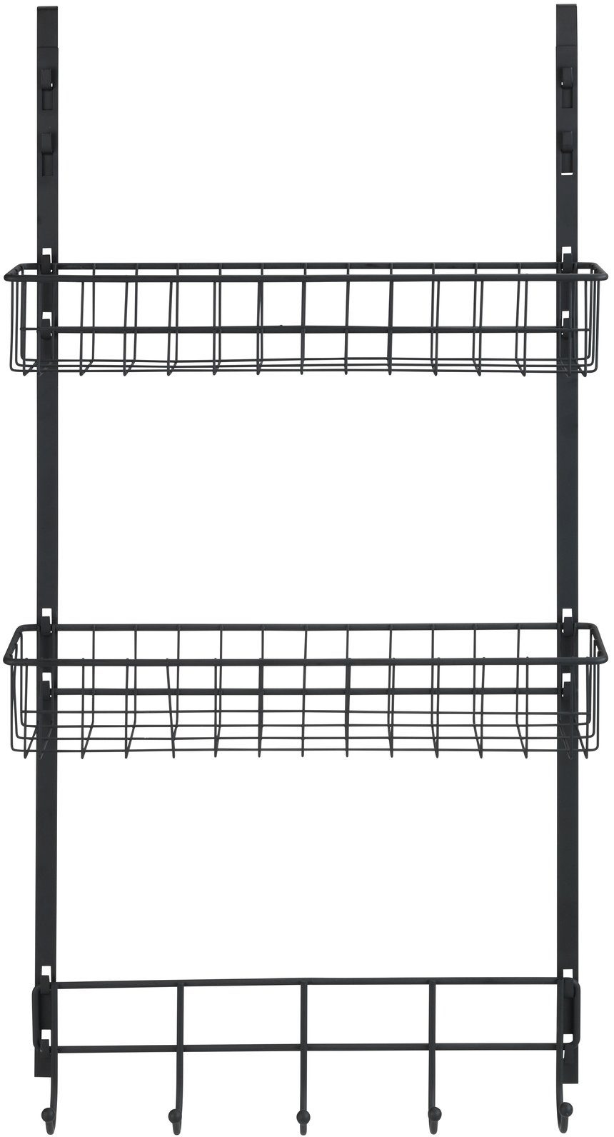 WENKO Türregal, für zus. Stauraum, mit 2 Ablagekörben und 5 Haken, Industrial Style