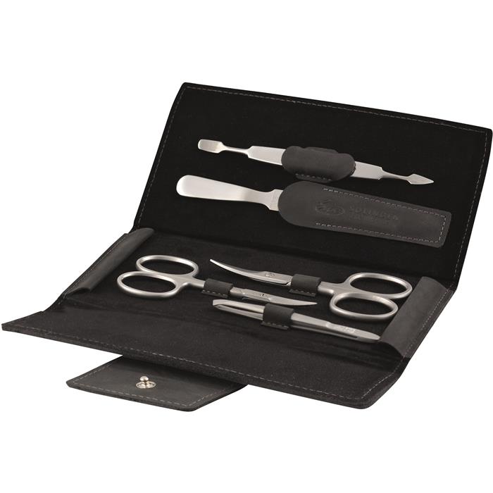 Carbon Inox Druckknopfetui, 6-teilig