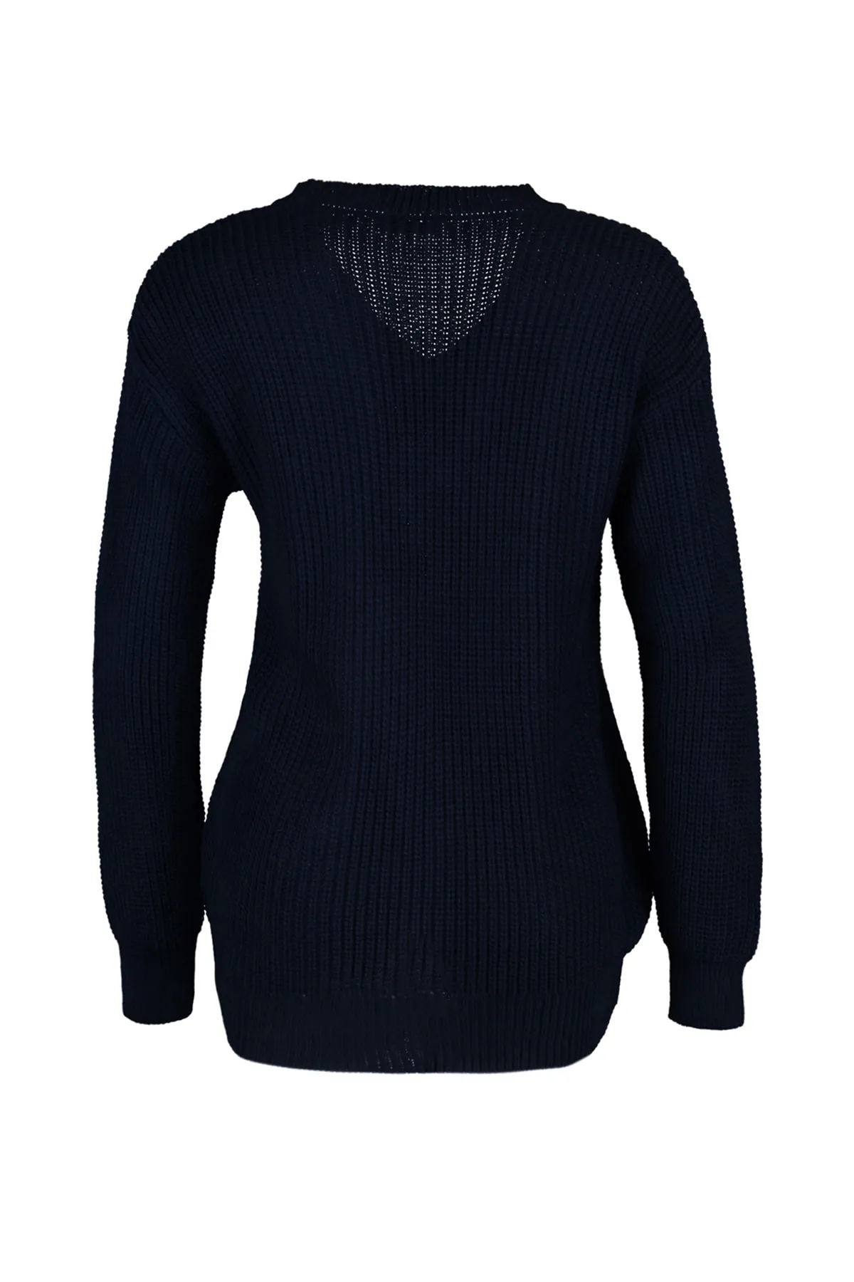 Trendyol Collection  Marineblauer Strickpullover mit Lochmuster TWOAW21KZ0690