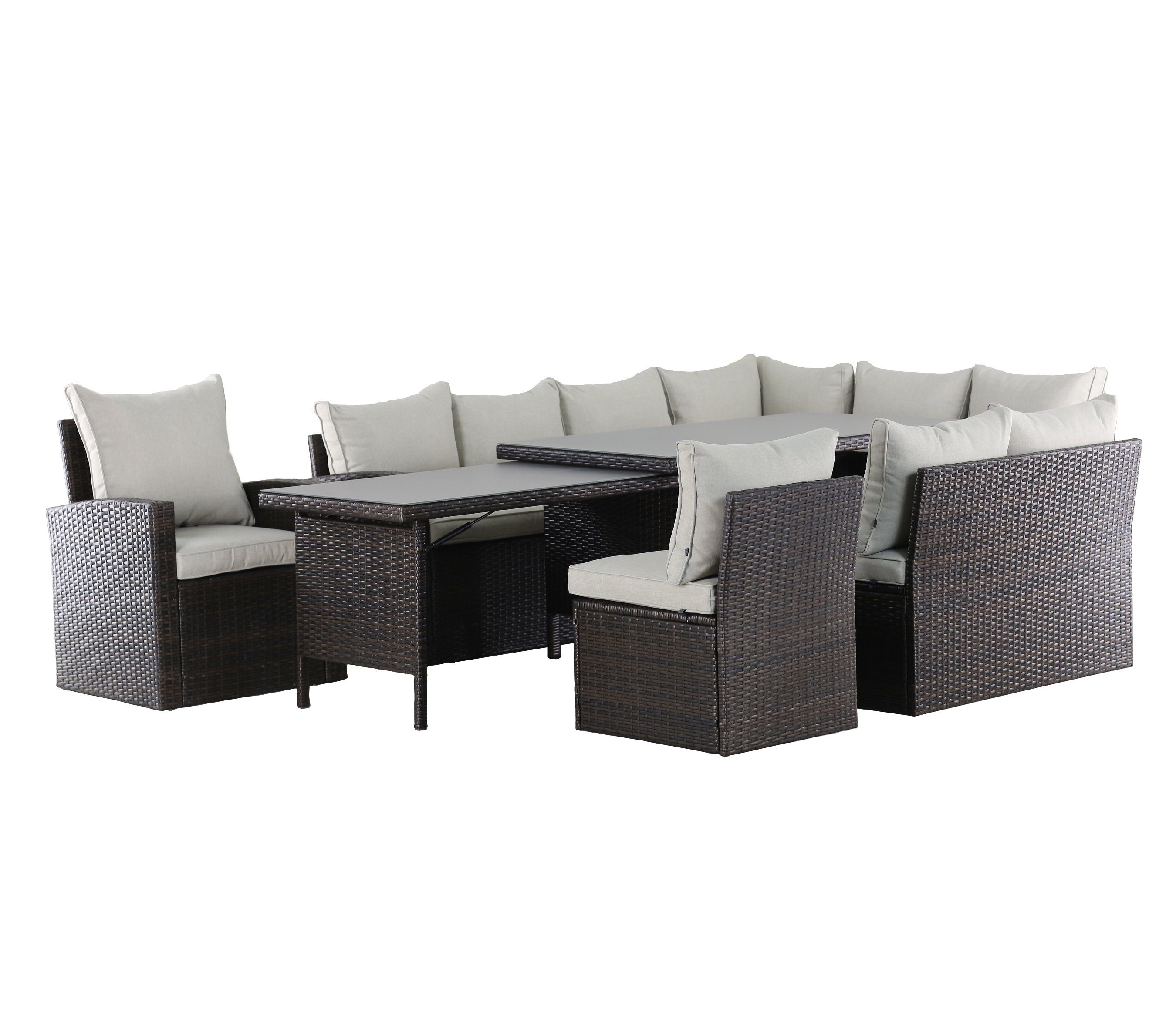 MANDALIKA Garden Gartenlounge-Set WOW Lounge braun / Polyrattan / Gartenmöbelset / Outdoor / Möbel, UV-beständig