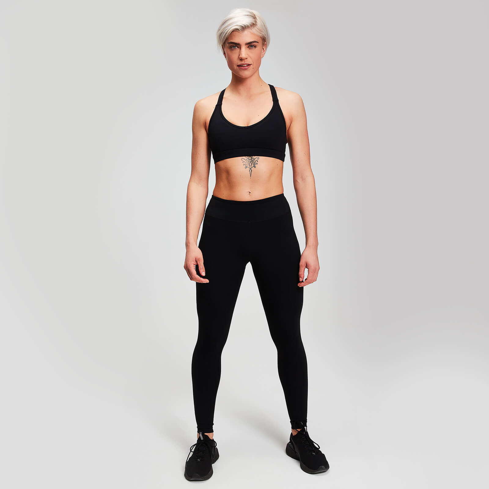Brassière de sport MP Power en résille pour femmes – Noir