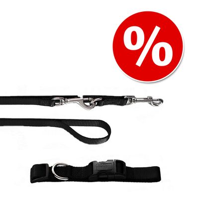 HUNTER Set: Halsband Ecco Sport + Hundeleine, schwarz
